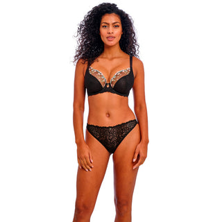 Freya-Lingerie-Love-haze-Black-Plunge-Bra-AA403402BLK-Brazilian-Brief-AA403471BLK
