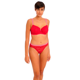 Freya-Lingerie-Offbeat-Chilli-Red-Underwired-Padded-Half-Cup-Bra-AA5453CRD-Brazilian-Brief-AA5457CRD