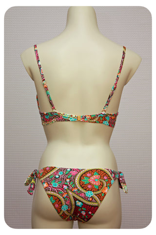 Floral & Paisley Print Bikini Top & Swim Brief - Back