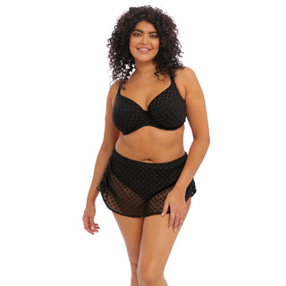 Elomi Swim Bazaruto Plunge Bikini Top Black ES800602BLK Skirted Brief ES800683BLK