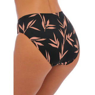 Luna Bay Mid Rise Bikini Brief Lacquered Black - Fantasie Swim