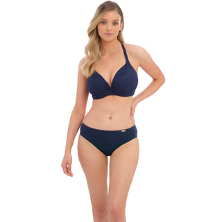 Fantasie-Swim-Ottawa-Ink-Blue-Plunge-Bikini-Top-Racerback-FS6495INK-Mid-Rise-Bikini-Brief-FS6358INK