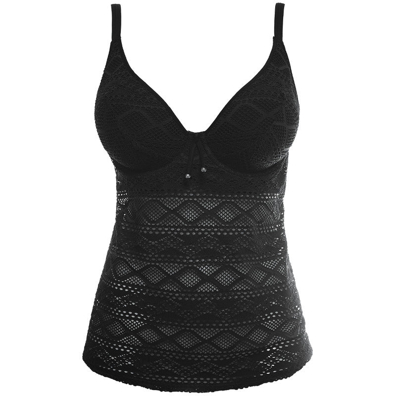 Freya Swim Sundance Tankini Top Black Crochet AS3972BLK