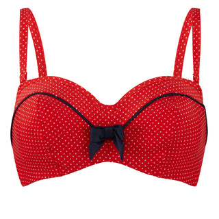 Panache-Swimwear-Britt-Red-Spot-Bandeau-Bikini-Top-SW0823-Front