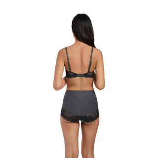 Wacoal-Lingerie-Lace-Perfection-Charcoal-Grey-Contour-Bra-WE135004CHL-Control-Brief-WE135010CHL-Back
