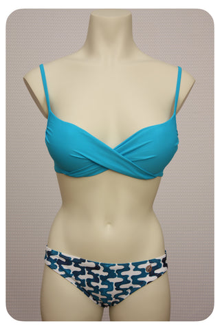 Blue Bikini Top & Swim Brief - Front