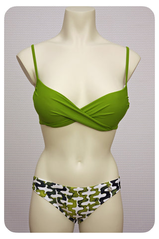 Green Bikini Top & Swim Brief - Front