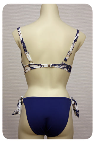 Floral Print Blue Bikini Top & Brief - Back