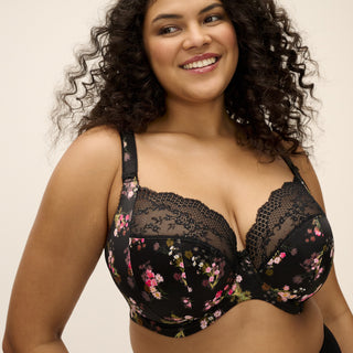 Lucie Stretch Plunge Bra Floral Print Fleur - Elomi