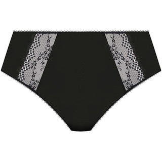 Elomi Lucie Jet high leg brief in black with lace panels, product cutout