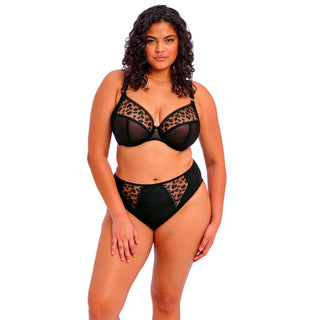 Elomi-Lingerie-Namrah-Jet-Black-Bandless-Plunge-Bra-EL301336JET-High-Leg-Brief-EL301353JET