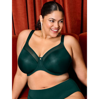 Elomi Lingerie Smooth Deep Emerald Green Moulded Bra EL4301DPE Full Brief EL4565DPE Lifestyle