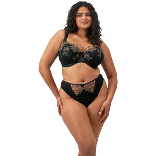 Elomi-Lingerie-Teagan-Black-Almond-Paddd-Half-Cup-Bra-EL302615ALM-Thong-EL302670ALM