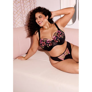 Model wearing Elomi Teagan half cup bra in Rainbow, alternative view 1