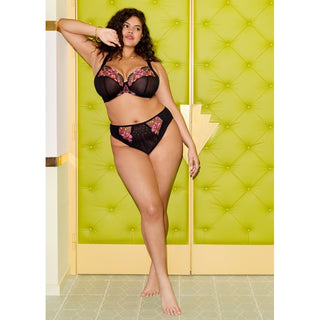 Model wearing Elomi Teagan plunge bra in Rainbow, alternative view 1