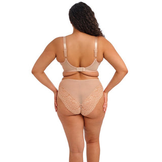 Model wearing Elomi Tiernie brief in Sahara Nude, alternative view 1