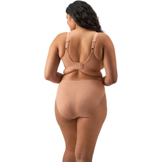 Elomi Lingerie Zarla Side Support Underwired Bra Cafe Au Lait Nude EL302505CAT High Leg Brief EL302553CAT Back