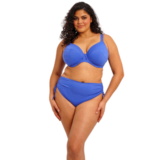 Elomi Swim Plain Sailing Azure Blue Plunge Bikini Top ES7284AZE Adjustable Bikini Brief ES7287AZE