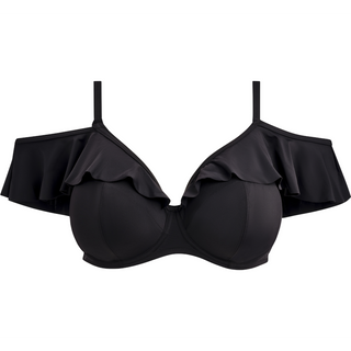 Elomi Swim Plain Sailing Black Frill Plunge Bikini Top ES7282BLK