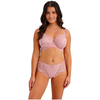 Model wearing Fantasie Emmaline side support bra in Blossom with matching brief