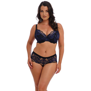 Fantasie Lingerie Emmaline Blue Black Midnight Padded Plunge Bra FL102714MIH Short FL102780MIH