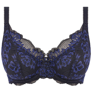 Fantasie Lingerie Emmaline Blue Black Midnight Padded Plunge Bra FL102714MIH