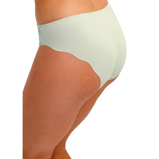 Model wearing Fantasie Magdalena brief in Vintage Green, side view