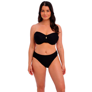Fantasie-Swim-Beach-Waves-Black-Bandeau-Bikini-Top-FS502210BLK-Mid-Rise-Brief-FS502272BLK-Front
