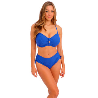 Fantasie-Swim-Beach-Waves-Ultramarine-Blue-Bandeau-Bikini-Top-Racerback-Straps-FS502210ULE-Adjustable-Leg-Short-FS502274ULE-Front