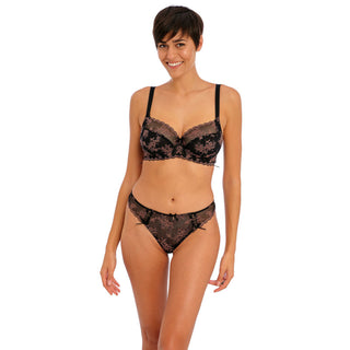 Freya-Lingerie-Offbeat-Decadance-Side-Support-Bra-Black-AA402501BLK-Brazilian-Brief-AA402571BLK