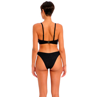 Freya-Swimwear-Ibiza-Waves-Black-Bandeau-Bikini-Top-Straps-AS203810BLK-High-Leg-Brief-AS203885BLK-Back