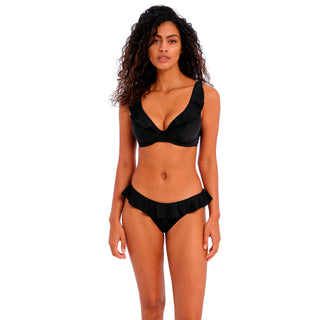 Freya-Swimwear-Jewel-Cove-Plain-Black-High-Apex-Bikini-Top-AS7230PLK-Italini-Brief-AS7235PLK