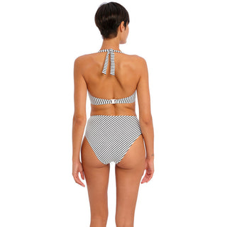 Freya-Swimwear-Jewel-Cove-Stripe-Black-Halter-Bikini-Top-AS7232SBL-High-Waist-Brief-AS7236SBL-Back