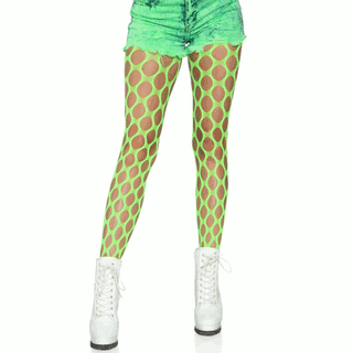 Leg-Avenue-Large-Pothole-Fishnet-Tights-Pantyhose-Neon-Green-9331-Front