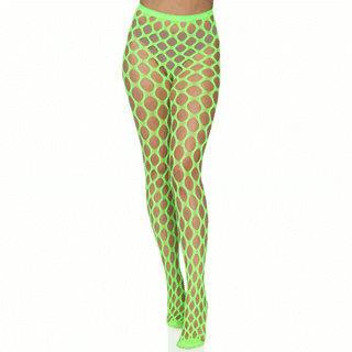 Leg-Avenue-Large-Pothole-Fishnet-Tights-Pantyhose-Neon-Green-9331