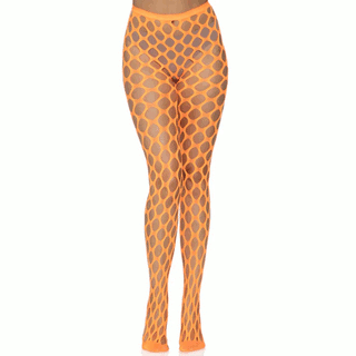Leg-Avenue-Large-Pothole-Fishnet-Tights-Pantyhose-Neon-Orange-9331
