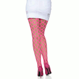 Leg-Avenue-Large-Pothole-Fishnet-Tights-Pantyhose-Neon-Pink-9331-Back