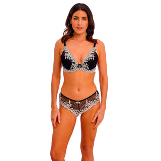 Wacoal-Lingerie-Embrace-Lace-Black-Plunge-Bra-WA853291BLK-Tanga-Brief-Underwear-WA848191BLK