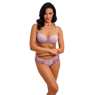 Wacoal Lingerie Embrace Lace Lilac Contour Bra WA853191595 Tanga Brief WA848191595