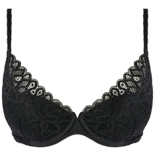 Wacoal-Raffine-Plunge-Push-Up-Bra-Black-WE148003BLK