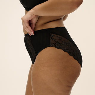 Elomi Lucie Jet high leg brief in black, back close-up view