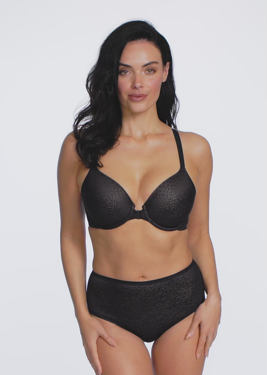 Wacoal-Lingerie-Back-Appeal-Front-Closure-T-Shirt-Bra-Black-WA853403BLK-Video