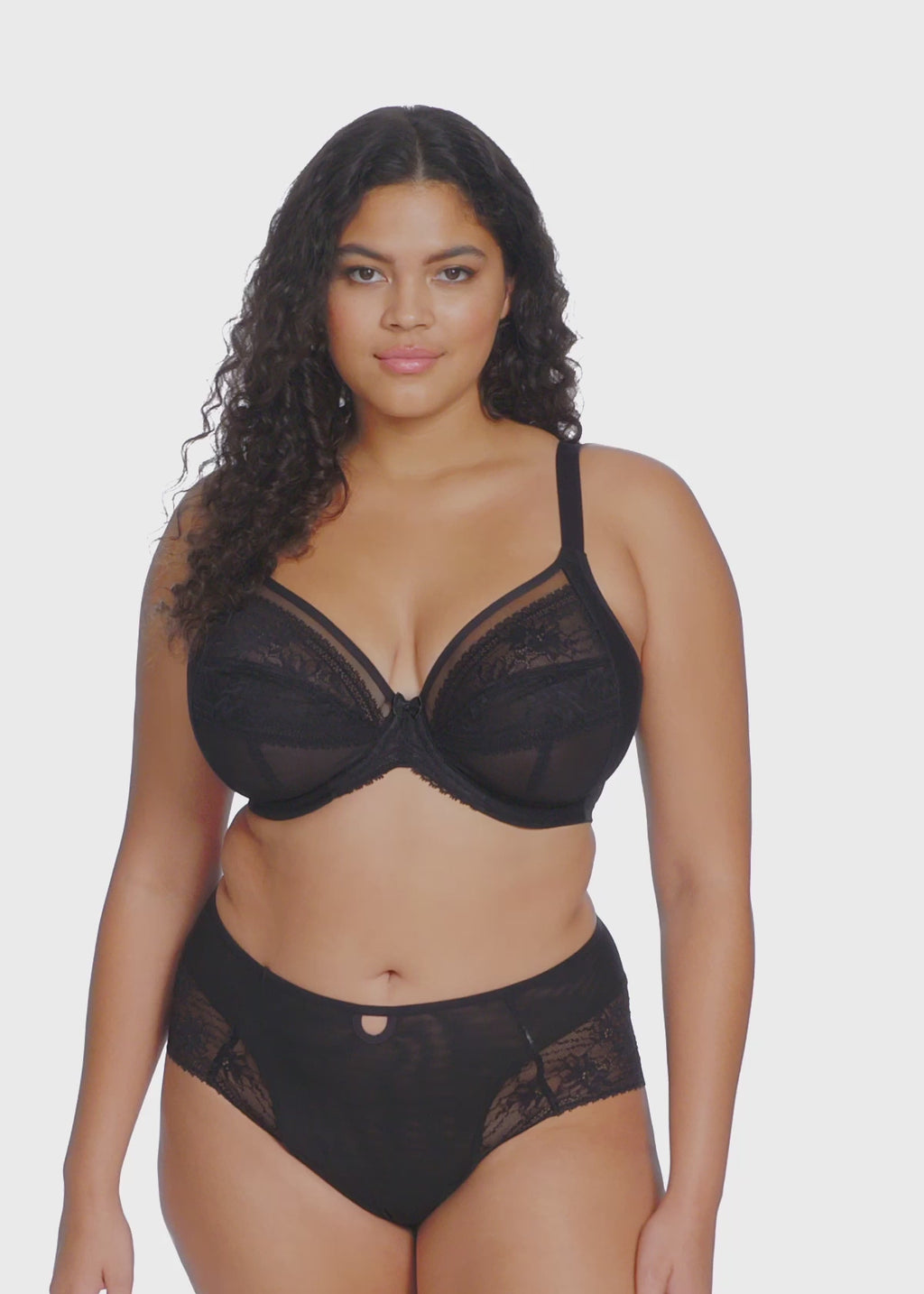 Elomi-Lingerie-Kendra-Black-Plunge-Bra-EL301602BLK-Full-Brief-EL301651BLK-Video