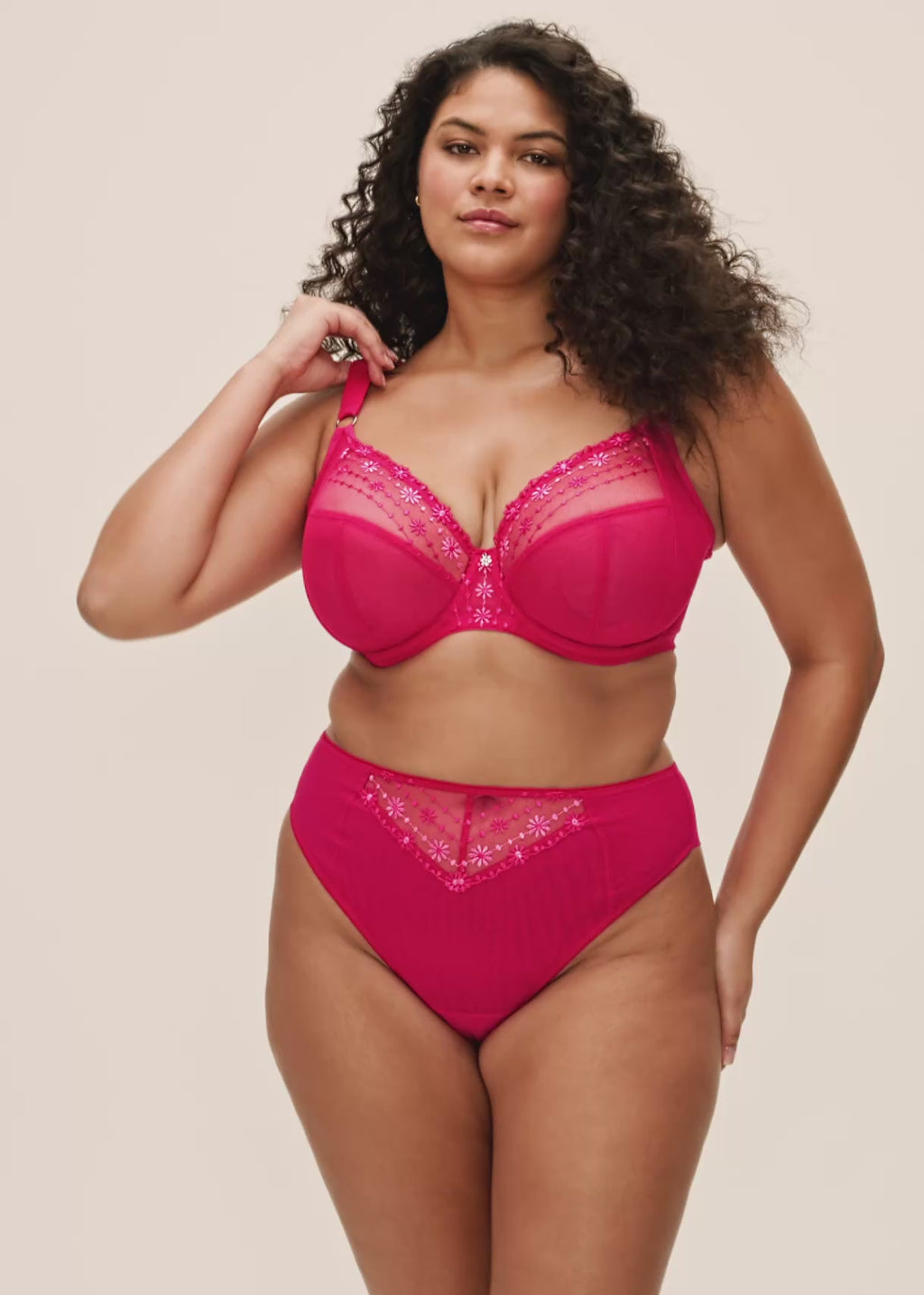 Elomi-Lingerie-Matilda-Hot-Pink-Plunge-Bra-EL8900HOK-Brazilian-Brief-EL8909HOK-Video