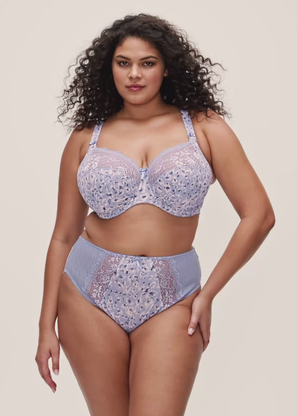 Elomi Morgan high leg brief in Blue Leopard print, video