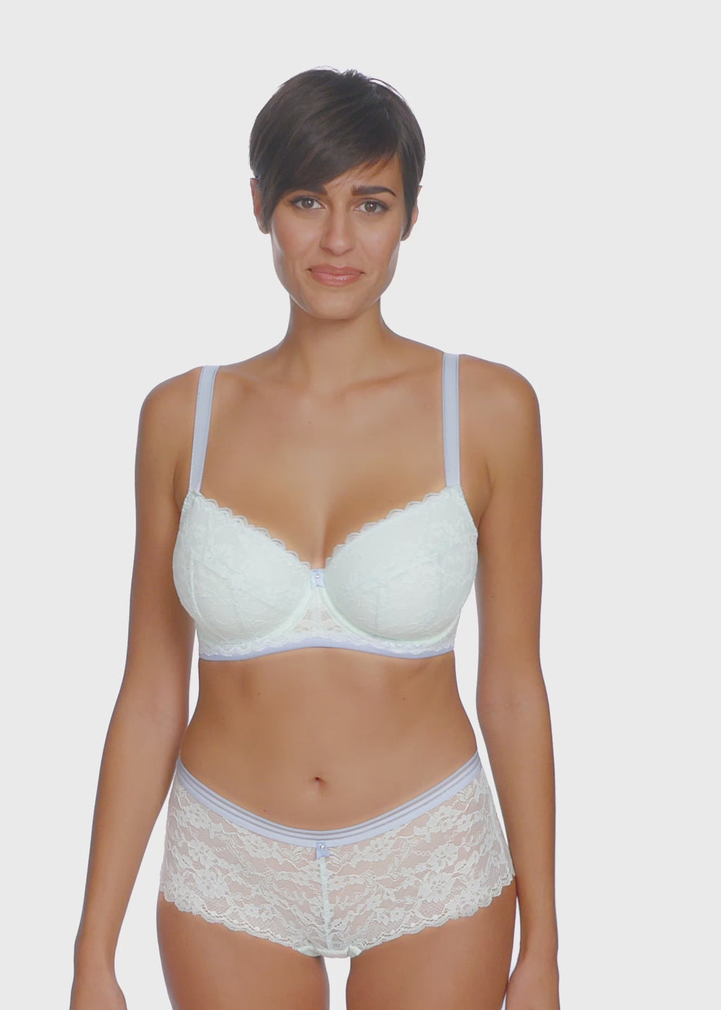 Freya-Lingerie-Offbeat-Pure-Water-Blue-Underwired-Padded-Half-Cup-Bra-AA5453PWE-Short-AA5456PWE-Video