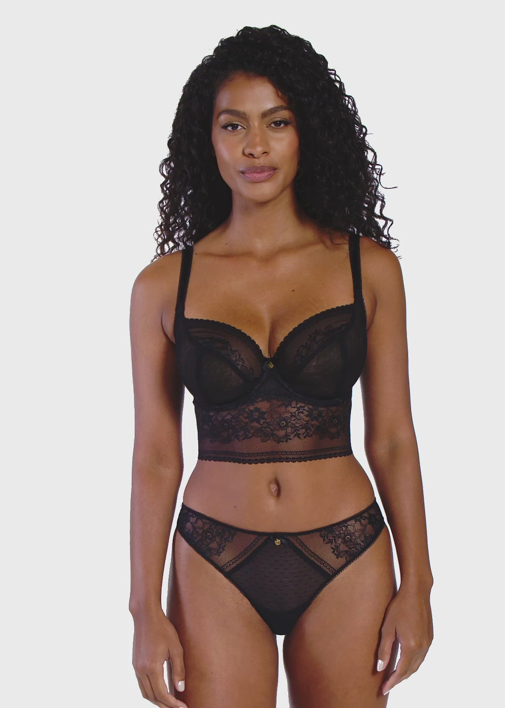 Freya-Lingerie-Sydnie-Black-Longline-Bra-AA402820BLK-Brief-AA402850BLK-Video