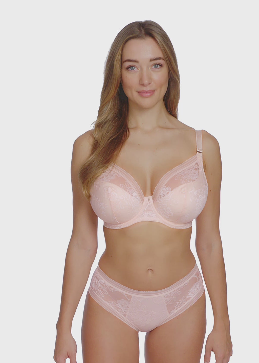 Fantasie-Lingerie-Fusion-Lace-Blush-Pink-Plunge-Bra-FL102314BLH-Brief-FL102350BLH-Video