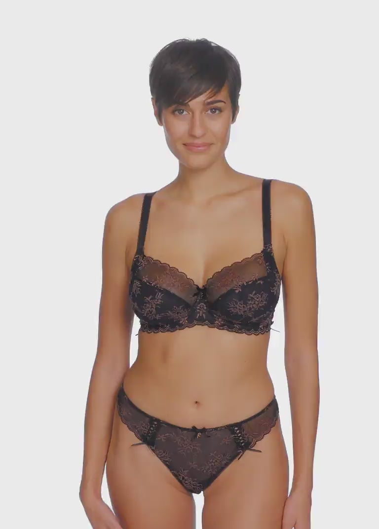 Freya-Lingerie-Offbeat-Decadance-Side-Support-Bra-Black-AA402501BLK-Brazilian-Brief-AA402571BLK-Video