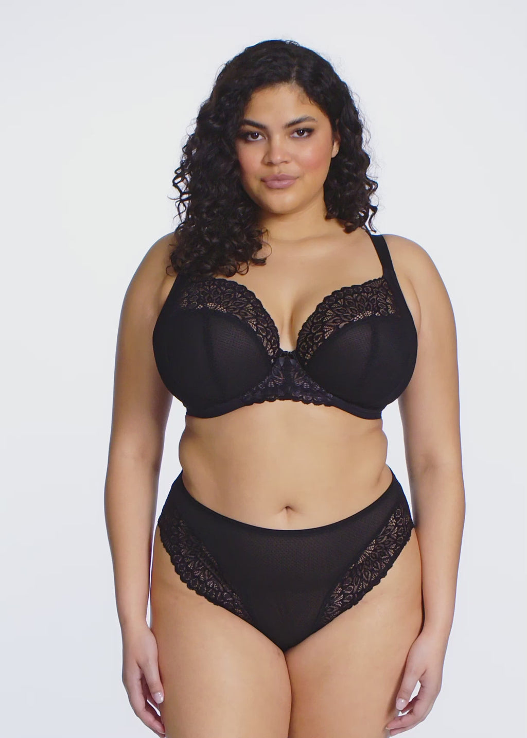 Elomi-Lingerie-Tiernie-Black-Plunge-Bra-EL303334BLK-Brief-EL303350BLK-Video